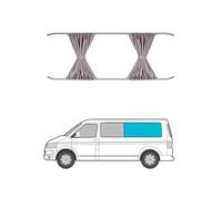 Window Sun Shade Curtain Compatible with VW Transporter T5 2003-2015 and Medium T6 2015-2023 Rear Quarter LWB Grey Campervan Auto Protection Visor Blinds Block UV Rays and for Privacy