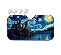 Window Sun Shade For Car A Magical Castle Under A Swirling Starry Sky Car Windshield Sunshade Sunshade For Car Car Sun Shade Windshield(76x140cm)