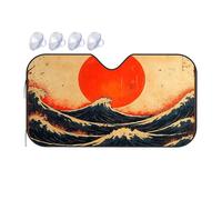 Window Sun Shade For Car Raging Waves Under A Fiery Sunset: A Dynamic Seascape Print Car Windshield Sunshade Windshield Cover Sun Shade Sun Shield For Car Wind(70x130cm)