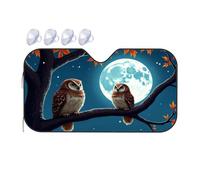Window Sun Shade For Car Two Owls Perched Under A Full Moon Car Windshield Sunshade Sunshade For Car Car Sun Shade Windshield(70x130cm)