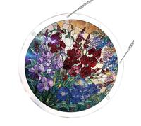 Window Suncatcher - 7.48in Coloful Sunlight Maker - Puzzle Type Round Signs for Front Door | for Lady Grandma Dad Birthday Home Door Garden Tree Balcony Car Wall