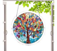 Window Suncatcher,Acrylic Tree Shape Sun Catcher Jigsaw Puzzle,Rainbow Maker Memorial Ornament - for Adults Mom Men Home Walls Gardens Porches Balconies Farm Family Christmas Birthday
