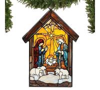 Window Suncatcher for Window, Nativity Christmas Acrylic Suncatcher | Sturdy Stained Glass Suncatcher Long Lasting | Portable Garden Suncatcher Holiday Decorations