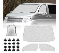 Window Sunshade Compatible with Nissan Elgrand E51 2002-2010, 3 PCS Front Screen Cover Protection Set, Silver Windshield Sunshade, Heat Insulation, Sun Protection, Waterproof, Foldable