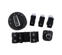 Window Switch Button For Jetta For Golf MK 5 6 Plus For Tiguan For Passat B6 B7 6PCS/SET Mirror Headlight Window Control Adjust Switch Button Knob Auto Window Control Switch
