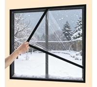 Window Thermal Insulation Film for Winter, Thicken Clear Window Plastic for Winterizing Kit, Customizable Insulation Film Cover Keep Cold Out, Easy to Open for Ventilation(Black,60x160cm)