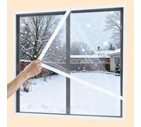 Window Thermal Insulation Film for Winter, Thicken Clear Window Plastic for Winterizing Kit, Customizable Insulation Film Cover Keep Cold Out, Easy to Open for Ventilation(White,190x1100cm)