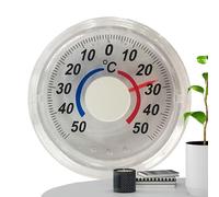 Window Thermograph - Suction Cup Analog Thermometer, Outdoor Indoor Temperature Meter, Bold Color Scale Display Compact | Accurate Weather Tool for Bathroom Window Use Homes Dorm Setups