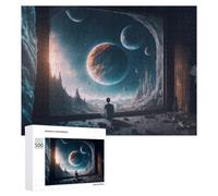 Window to Another Galaxy: New Year Party Activity, 500 PCS Wooden Jigsaw Puzzle for Adults; for Shared Table Time