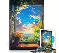 Window to Dawn Adults 1000 Piece Jigsaw Puzzle Focus Memory Game Zero Gap Compact Fun for Family Game Time (38x26cm)