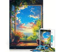 Window to Dawn Jigsaw Puzzle 1000 Piece Focus Boost Fun Advanced Laser Cutting Tech Travel-friendly Brain Game Gift (50x75cm)