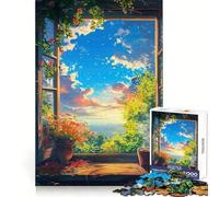 Window to Dawn Jigsaw Puzzle for Adults 1000 Pieces Creative Think Stress Relief Fun Exact Edges Thoughtful Xmas (38x26cm)