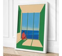 Window to the Sea Minimalist Canvas Wall Art Print 24x16 Inch (61 x 41 cm)