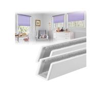 Window Track, Shades Side Rail for Blocking,U-Shaped Light Blocker Strips Sleepy Time Tracks, Shade Gap Blockers Channel(Milk,20in/50.8cm)