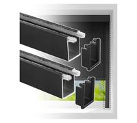 Window Track,U Channel Strip Blackout Side Tracks, Shade Light Blocking Strip/Roller Blinds Gap Blockers/Bathroom Privacy Protection Panels(Black,50in/127cm)