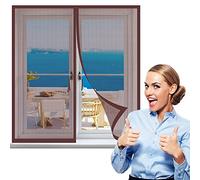 Window Transparent Fly Screen 115 x 200 cm, Heavy Duty Pets Proof Screen Door, Easy to Install for Window, Window Transparent Fly Screen, Brown