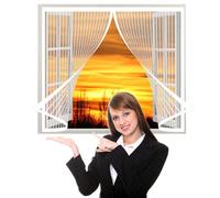 Window Transparent Fly Screen 122 x 198 cm(48 x 78inch), Anti Mosquito Mesh Fly Curtain Keep Insects Out for Window, Window Transparent Fly Screen, White