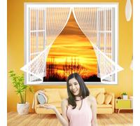 Window Transparent Fly Screen 70 x 200 cm(28 x 79inch), Fly Screen Mosquito Window Screen, Lets Fresh Air in for Balcony Children's Room Window, White