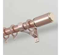 Window Treatment Rod Set Wall Mounting Curtain Rod with Silent Ring and Finials for Living Room, Bedroom, Room Divider (Color : Rose Gold-A, Size : 9.8ft/300cm)