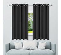 Window Treatments/Lined Eyelet Curtains 260 x 325 cm Soft Thermal Insulated Black Out Eyelet Curtains for Living Room for Summer Winter Living Room, Black