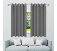 Window Treatments/Lined Eyelet Curtains 600 x 85 cm Soft Thermal Insulated Black Out Eyelet Curtains for Living Room for Summer Winter Living Room, Dark Grey