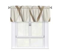 Window Valance Kitchen Curtains 54 x 18 Inch Profile Geometric Ivory Gold Valances for Windows Curtain Valance Vintage Short Window Treatment for Kitchen Dining Room Bathroom Bedroom Home Decor
