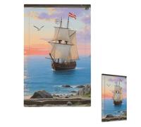 Window View Of Sailing Sailboat Wall Plate Cover Modern Decorative 1 Gang Light Switch Cover Unbreakable Receptacle Outlet Covers For Living Room Bedroom Home Decor Single Blank