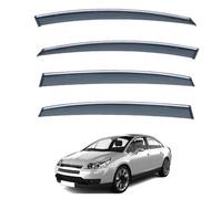 Window Visors Chrome Molding for Citroën C4 Triumph MK1 2004-2016, Wind Deflectors Keep RainOut Improve Ventilation Reduce Noise Prevent