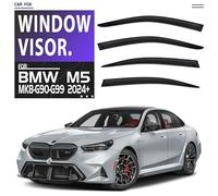 Window Visors Rain Guards Compatible with BMW M5 G90-G99 2024 2025 2026 Rain Guards Shields Vent Deflector Shade Dark Smoke Tape-On 4pcs