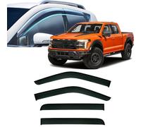 Window Visors Rain Guards for Ford Lobo SVT Raptor 2009-2021 2022 2023 2024 2025,Out-Channel Window Wind Deflectors Vent Shields Vent Deflector Shade Wind,2021+