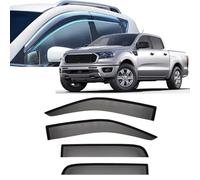 Window Visors Rain Guards for Ford Ranger 2019 2020 2021 2022 2023 2024 2025 2026,Out-Channel Window Wind Deflectors Vent Shields Vent Deflector Shade Wind,2019-2023 Without chrome trim
