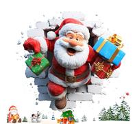 Window Wall Decals, Adhesive Art Clings Party Decoration, Cristmas Break Through The Wall Stickers, for Home Apartment Bedroom Kitchen Door Refrigerator Shop Classroom Party