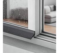Window Weather Bar,Self Adhesive Door Rain Deflectors Rubber Rain Water Weather Deflector Bar Rain Drip Guard for Windows, Doors (Black, 5M x 5.5cm)