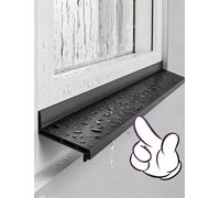 Window Weather Bar, Self Adhesive Rubber Door Window Rain Deflector Drip Cap Black 50-500 cm(200cm)