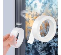 Window Weather Sealing Tape 3cm x 10m Clear Sealant Tape for Winter Waterproof Window Draft Isolation Sealing Film Tape for Door Draft Stopper Adhesive Tape Easy Clean Removal from Smooth Surfaces