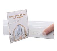 Window Weep Hole Screen Patch Strong Sticky Waterproof Sun-Resistant PET Adhesive (50, Plastic White)