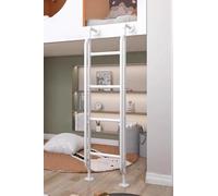 Window Well Fire Escape Ladder with Handrail - Metal Attic Climbing Ladder, Max Load 150kg, for RVs and Bunk Beds(White,110cm)