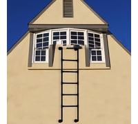 Window Well Ladder 39-65" Entrance Egress - Emergency Fire 300LBS Wrought Basement High Attic Outside