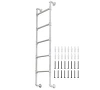 Window Well Ladder 4-8ft Emergency Egress Heavy-Duty Wrought Iron Wall Mounted Metal Home High Attic Fit