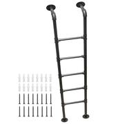 Window Well Ladder Egress Basement 5-10 Steps Heavy-Duty Wrought - Emergency Fire 4-8ft Wall Mounted
