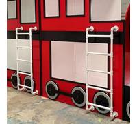 Window Well Ladder Fire Escape 4-8ft Emergency Egress Heavy-Duty Wall Mounted Hanging White Wrought Attic