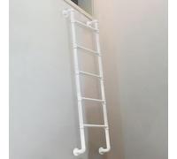 Window Well Ladder Wall Mounted Metal Step White Wrought Egress Basement 5-8 Rung Emergency High Attic