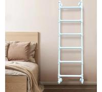 Window Well Ladder, White Attic Bunk, Wall Mounted Metal Step Home Loft for Dorm Library Deck 300LBS Well