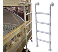 Window Well Ladder, White Egress for Basement Well, Wall/Floor Mounted Loft Metal Heavy-Duty Bunk Escape Dorm RV