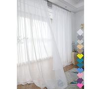 Window White Sheer Curtains 60 Inches Width 72 Inches Long 2 Panels Sheer Curtains Clear Curtains Basic Rod Pocket Panel for Home/Living Room/Bedroom/Kids Room