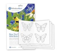 WindowAlert Butterfly Anti-Collision Decal 4 Pack - UV-Reflective Window Decal to Protect Wild Birds from Glass Collisions - Made in The USA