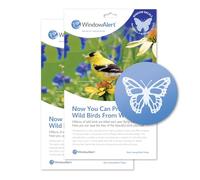 WindowAlert Butterfly Anti-Collision Decal - UV-Reflective Window Decal to Protect Wild Birds from Glass Collisions, 2-Pack - Made in the USA