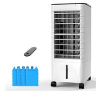 Windowless Portable Air Conditoners, 3-IN-1 Portable AC with Remote, 12H Timer &1.16Gal Tank, 45° Oscillation, 3 Modes 3 Speeds, Fast Cooling Quiet Ventless Swamp Cooler for Room Home Office, Pearl