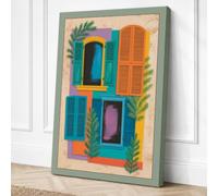 Windows and Foliage Canvas Wall Art Print 18x12 Inch