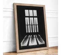Windows and Shadows Minimalist Framed Wall Art Print A2 (59.4×42cm) Oak, Wall Decor for Living Room, Bedroom, Office & Home, Ready to Hang, Art Gift